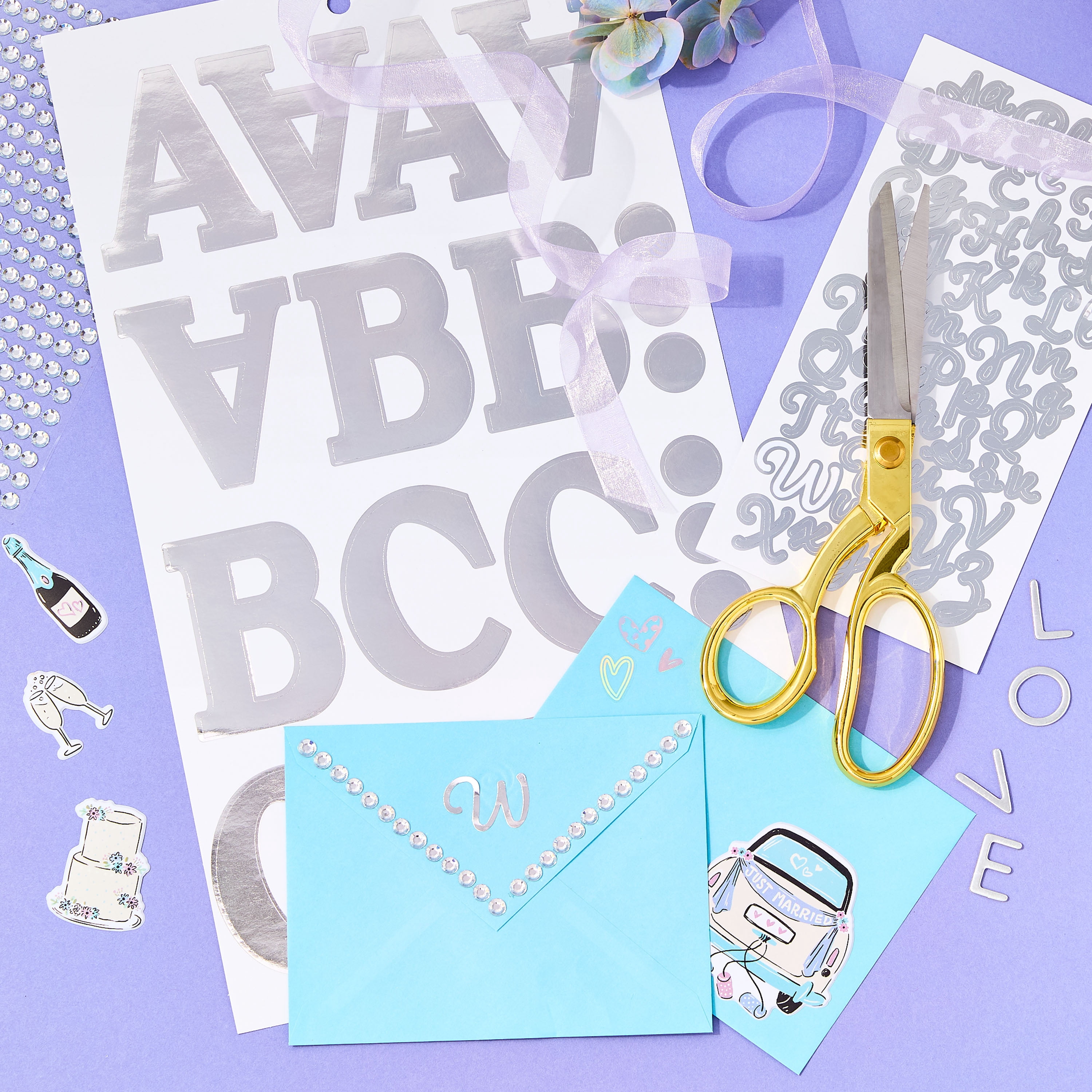 Hello Hobby Bridal Shower & Wedding Designer Puffy Stickers, 19 Count