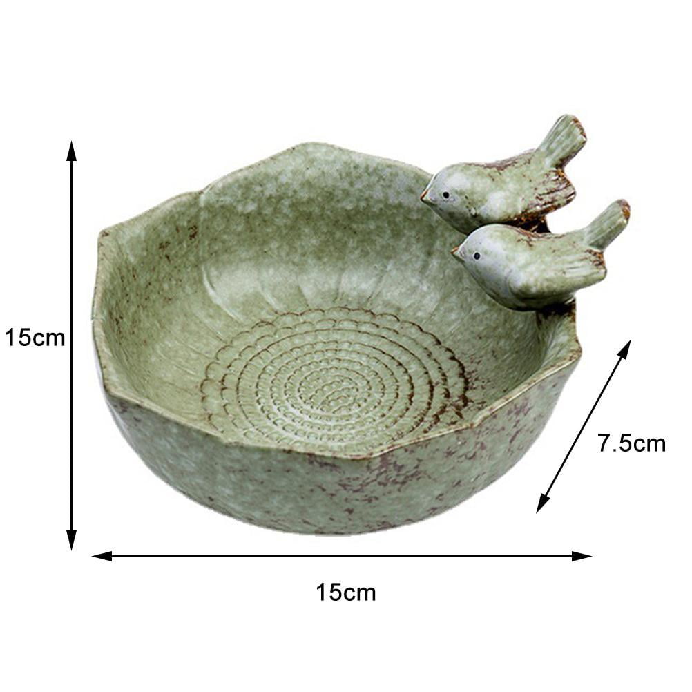 Bird Bath Bird Feeder Bird Bowl Ceramic Water Bath Bird Bath Feeding Station Garden Decoration