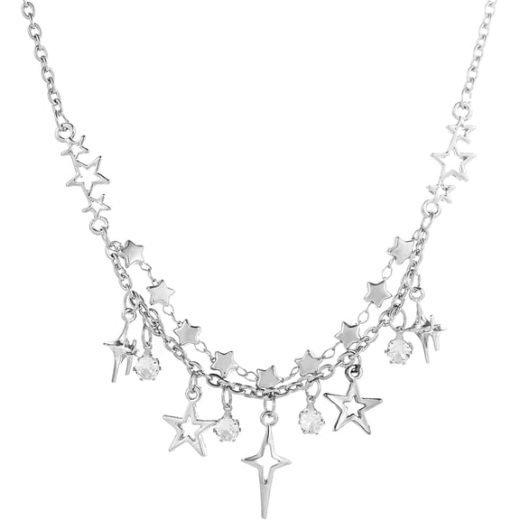Star Y2k Pendant Necklace for Women Stainless Steel Silver Punk Aesthetic Chain Necklace Jewelry