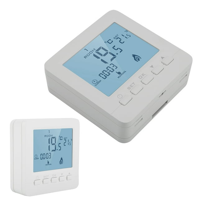 NIMOA Thermostat Numérique-contrôleur de Température Programmable Affichage LCD Numérique Contrôleur de Température Intelligent 5A