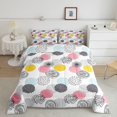 thumbnail image 2 of Castle Fairy Watercolor Round Dot Full Size Comforter Sets 3-Piece,Abstract Floral Burst Bedding Comforter Set,Pink Yellow Skyblue,Reversible,1 Comforter and 2 Pillowcases, 2 of 6