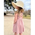 thumbnail image 5 of Arshiner Toddler Girls Summer Dress Back Bowknot Sleeveless Twirly Casual Beach Party Sundress with Pockets, 5 of 6