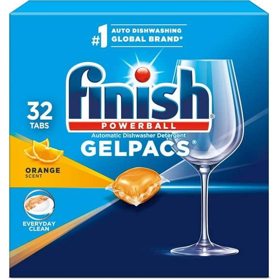 Gelpacs Dishwasher Detergent, Orange Scent, 32 Count