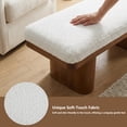 thumbnail image 4 of Walnut Wood Bed Bench Ottoman - Velvet Upholstered Footstool, 4 of 8