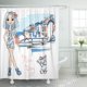thumbnail image 1 of Cortina de Ducha ABPHQTO Linda chica hermosa Vestido Flores Perro Yorkshire 160x180 cm, 1 of 1