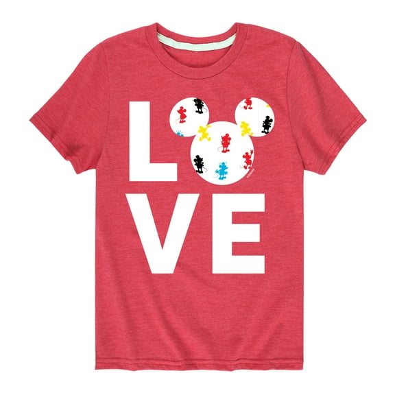 Mickey & Friends - Mickey Love Fill - Toddler And Youth Short Sleeve Graphic T-Shirt
