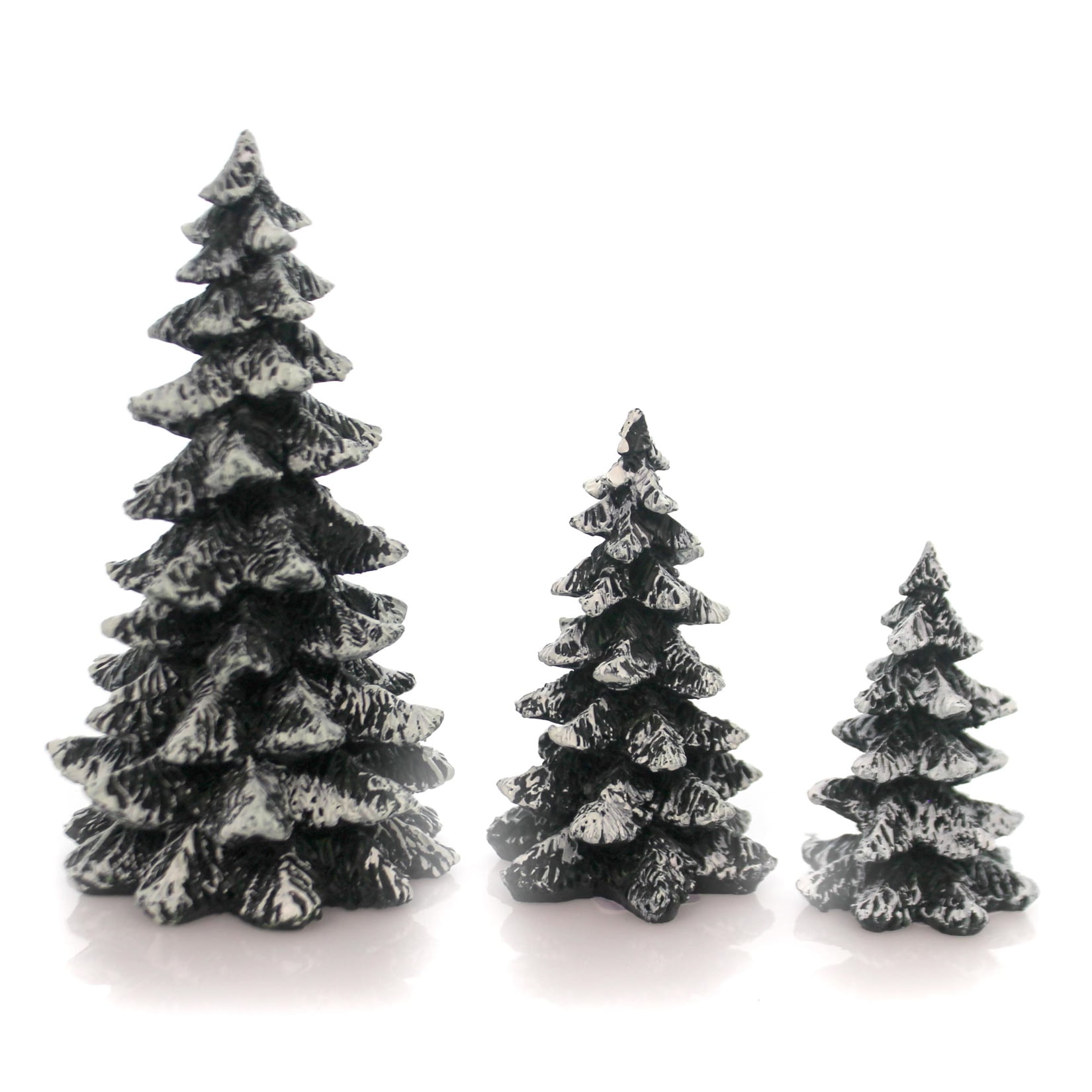 Department 56 Accessory VILLAGE EVERGREEN TREES SET/3 Snow Covered