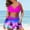 Pink, variant on CALAFEBILA Women Bikini 2025 Resort Solid Jumping Mother's Day Waistband High Waist Split America Summer Swimsuit for Women Clearance