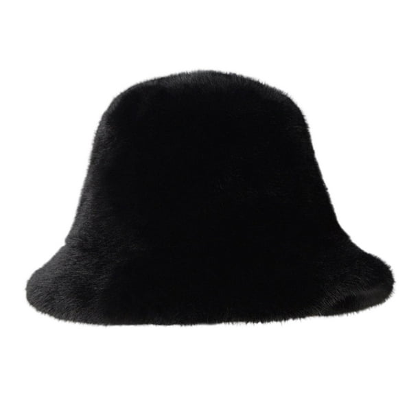 Sombrero de pescador de invierno para mujer, ideal para caminar, pescar, ir de compras al libre, regalo de cumpleaños negro