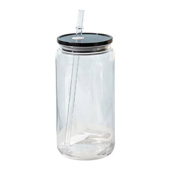Colorful Reusable Plastic Mason Jar Cups with Lids and Straws Shatter Resistant Clear Drinking Tumblers for Office Outdoor Picnic Party Iced Coffee Juice Smoothie Beverages