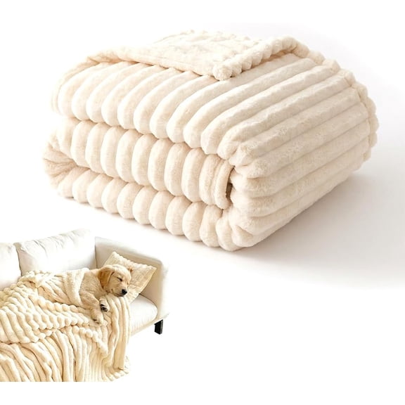 Calming Pet Blanket, Soft, White, 39.5x59.1 Inch, for Cats and Dogs