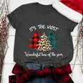 thumbnail image 1 of Meichang Hauts à Manches 3/4 pour Femmes, Col Rond, Imprimé Joyeux Noël, T-Shirts Amples, Pull de Noël, 1 of 4