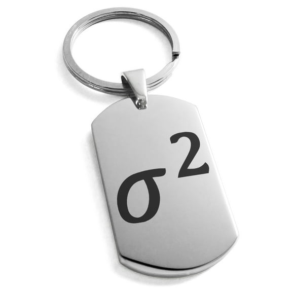 Stainless Steel Variance Mathematical Engraved Dog Tag Keychain Keyring