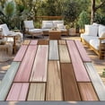 thumbnail image 2 of Pink Brown Vintage Outdoor Rug for Patio/Deck/Porch, Non-Slip Large Area Rug 3 x 5 Ft, Retro Farmhouse Elegant Pastoral Indoor Outdoor Rugs Washable Area Rugs, Reversible Camping Rug Carpet Runner, 2 of 8