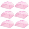 thumbnail image 1 of 6 Pcs Grandes y Altas Cubiertas para Alimentos de Malla de 17" para Exteriores, Cubiertas Protectoras para Alimentos Plegables, Rosa, 1 of 6