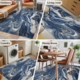 thumbnail image 6 of Retro Navy Blue White Large Area Rugs for Bedroom Living Room, Soft Non Slip Carpet Bedside Rug, Marble Abstract Art Rectangular Floor Cover Kitchen Accent Rug 2.7'x5' for Dining Room/Office, 6 of 9