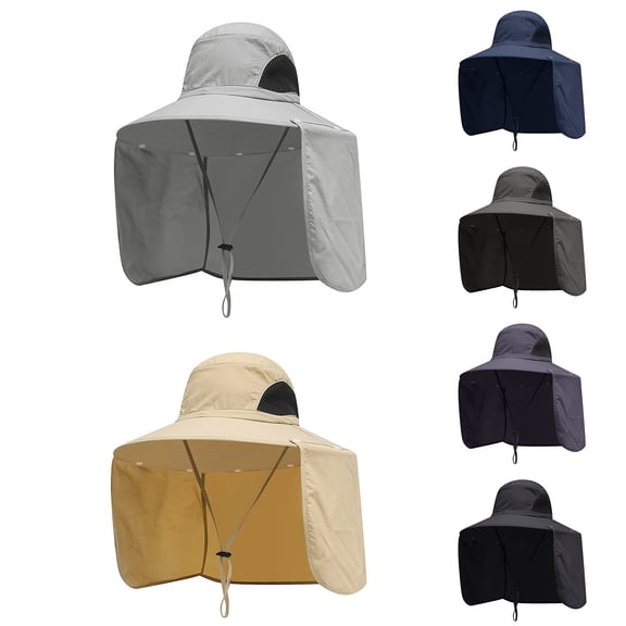 ManxiVoo Outdoor Wide Brim Bucket Sun Hat with Neck Flap for Fishing and Summer Travel Activities