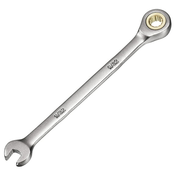 Uxcell Ratcheting Wrench 9/32" 12-Point 72-Teeth Ratchet Box End and 9/32" Open End Cr-V Steel Black Nickel Electroplating Combination Wrench for Home Auto Repair Machine Maintenance