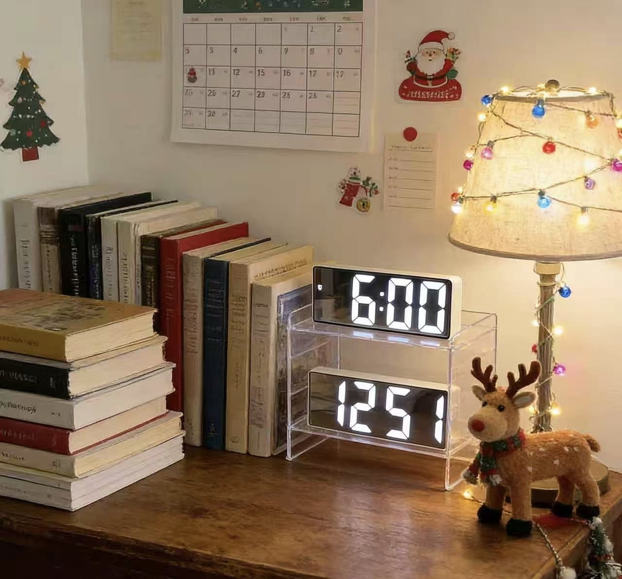 YYX Ornament Digital Alarm Clock - 6.29 Inch RGB LED Display, with Auto DST, Snooze, Calendar, Volume & Brightness Adjustment, Ideal Gift for Kids' Bedrooms