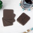 thumbnail image 2 of IH Casa Decor 4PC Square Genuine Leather Coasters Tan, 2 of 3