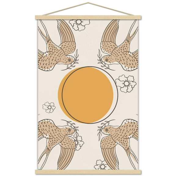 Birds Fly To The Sun Wall Poster with Magnetic Frame, 22.375" x 34"