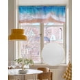 thumbnail image 4 of Blue White Ocean Wave Linen Curtain Valance for Bedroom/Bathroom/Kitchen/Office/Living/Dining Room Windows,Summer Sandy Beach Coastal Nautical Pocket Topper Drapes Decorative Cafe Drapery Panel 42x12, 4 of 6