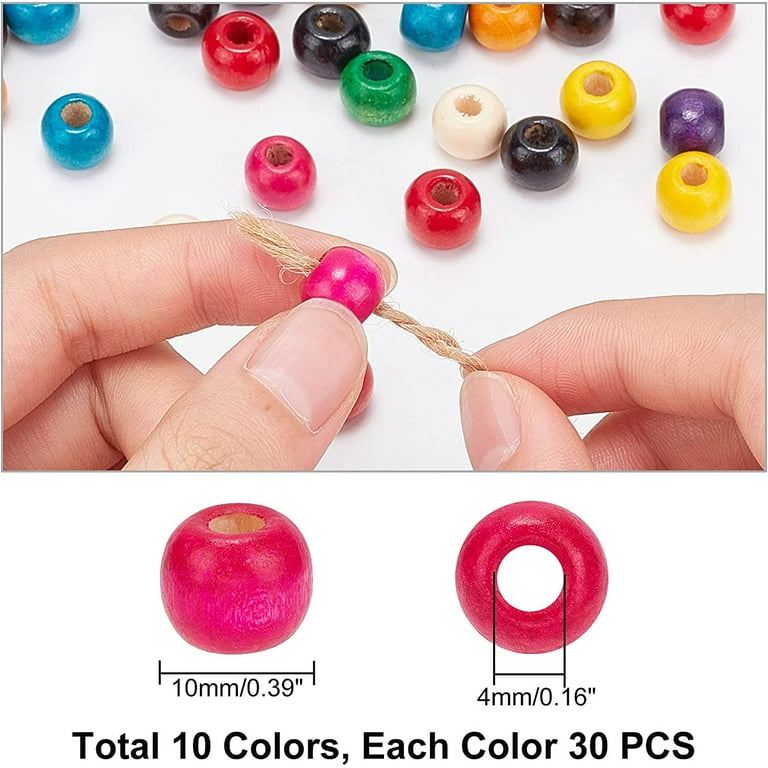 Colored Wooden Beads, Round, for Crafts & Jewelry