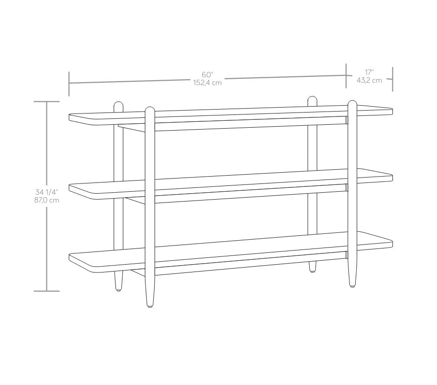Better Homes & Gardens Springwood Horizontal Bookcase, Light Honey Finish