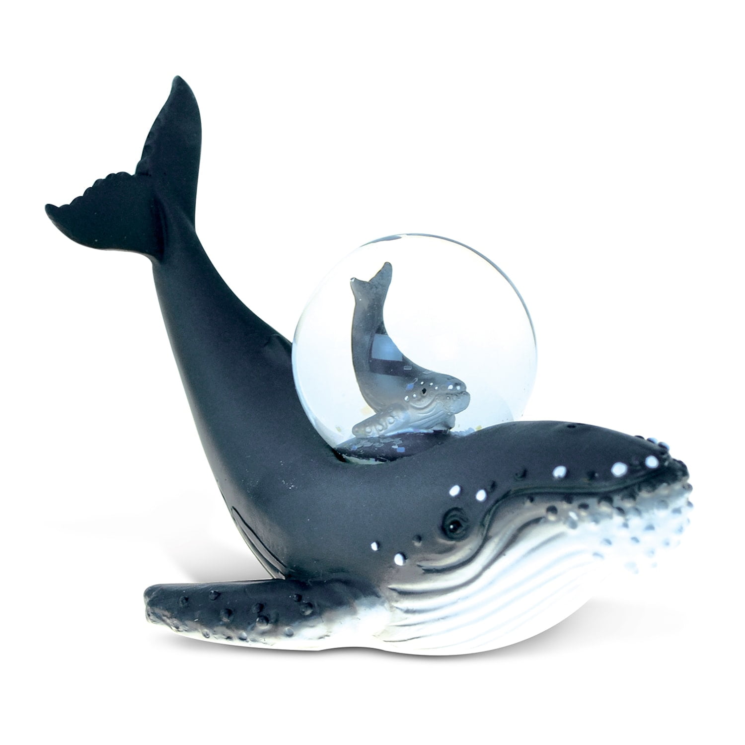 Puzzled  Stone and Resin 45-millimeter Humpback Whale Snow Globe