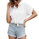 thumbnail image 3 of Blusa con botones y cuello vuelto, camisa de algodón con botones y manga corta, blusa con botones y funcionamiento suave, 3 of 5