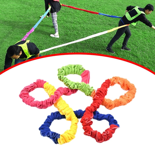 Anillo de Rally con Banda Elástica Cooperativa de Lana Elástica, Cuerda Elástica Creativa para Jardín de Infantes para Juegos de Fiesta Al Aire Libre, 300cm