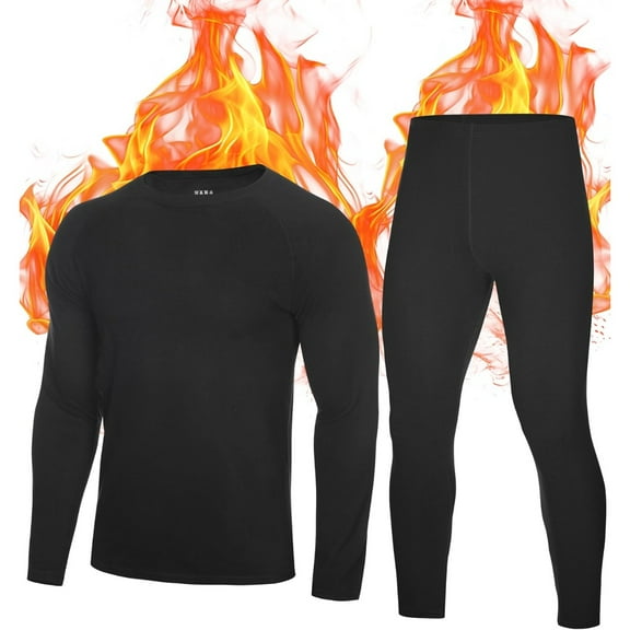 Thermal Underwear for Men: Fleece Lined Long Johns Base Layer, Extreme Cold Weather Winter Ski Thermals Top and Bottom Set