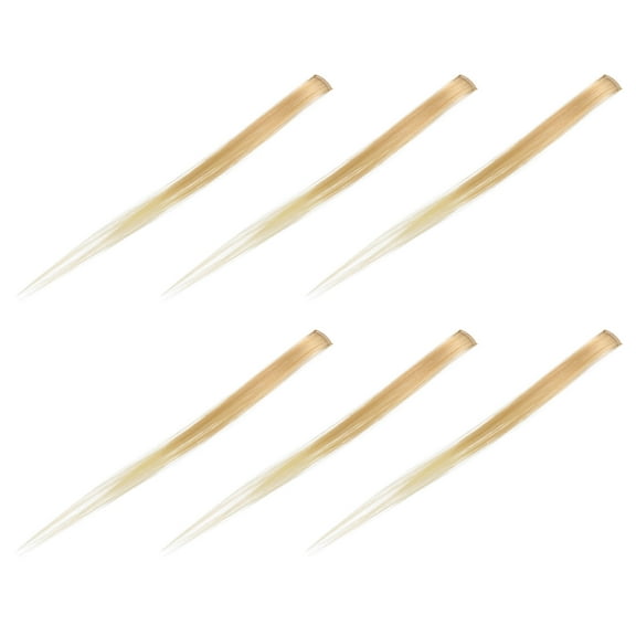 HOOWIFFY 6Pcs Synthetic Hair Extensions Highlight Hairpiece for Girls Party Styling and Costume Accessories