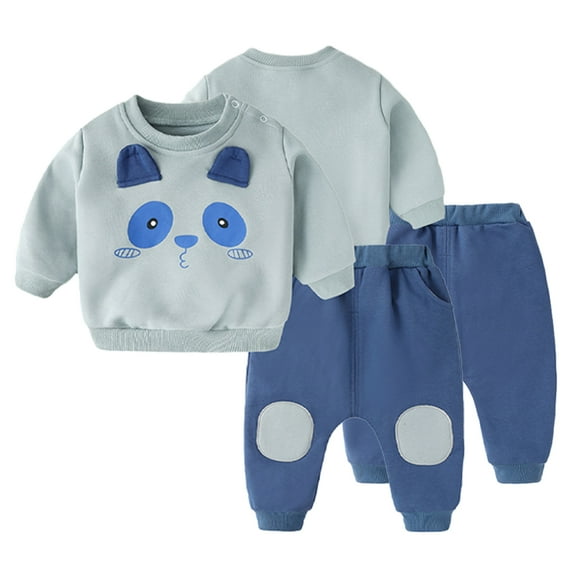 KYAIGUO Infant Baby Girl Cartoon Sweatshirts Set Toddler Long Sleeve Sweatshirts Tops Pants Outfits 2PCS Newborn Boys Fall Tracksuit Jogger Outfit