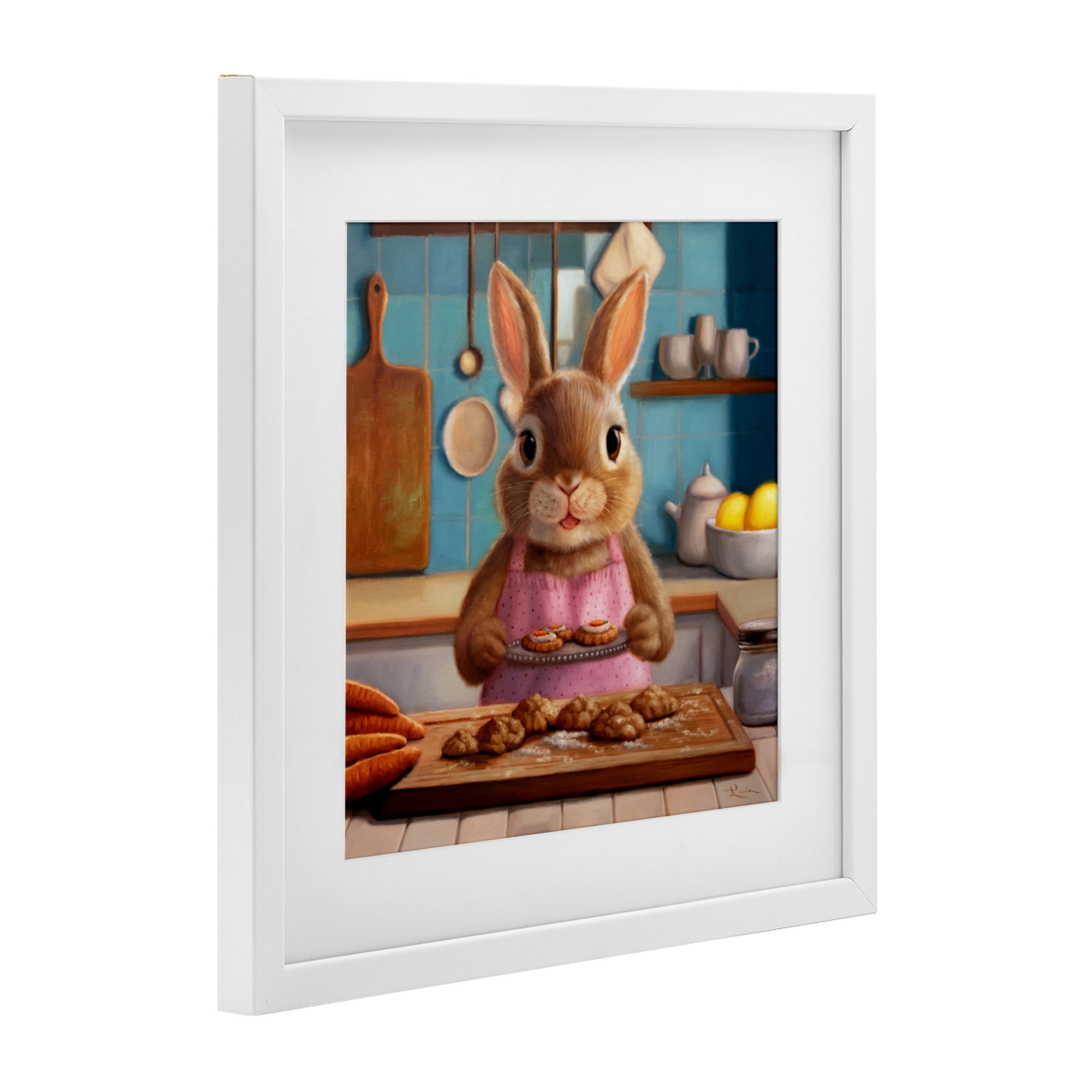 Stupell Industries Mrs. Bunny Bakewell White Framed Print Under Glass, design by Lucia Heffernan