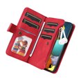 thumbnail image 4 of Multifunctional Case for Samsung A51 4G,[RFID Blocking] 9 Credit Cards Holder with Wrist Strap, Premium PU Leather Zipper Wallet Purse Magnetic Flip Phone Cover for Samsung Galaxy A51 4G, Red, 4 of 12