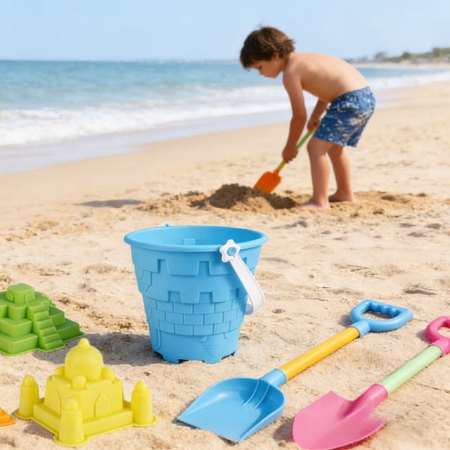 YWIYIUD 1 Set Reusable Beach Toy Set with Sand Bucket Shovel and Castle Model for Beach Backyard Park Pool and Outdoor Activities Practical Beach Interactive Toys for Parent and Teens