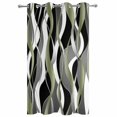thumbnail image 2 of Outdoor Curtains for Patio Waterproof, Sage Green Stripe Windproof Pravicy Outside Porch Blackout Curtain, Grey White Geometric Modern Abstract Sun Blocking Grommets Curtains for Cabana 54"x84", 2 of 9