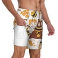 thumbnail image 3 of Picia Cute Bee Honey Jar Hive Bear pattern Mens Swim Trunks with Compression Liner Stretch Beach Shorts Quick Dry with Zipper Pockets No-Chafing Board Shorts-X-Large, 3 of 9