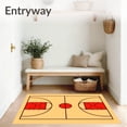 thumbnail image 3 of ODIKA 3'x5' Machine Washable Non-Slip Area Rug, Basketball Court Beige Floor Key Lines High Traffic Rug, Beige, 841062, 3 of 7