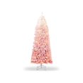 thumbnail image 3 of 4.5ft snow flocked slim artificial pencil christmas tree con sturdy metal stand - perfect para home, oficina, apartment party decor, 3 of 9