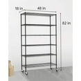 BestOffice 18x48x82 inch 6 Tier Wire Shelving Unit with Wheels Steel
