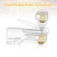 thumbnail image 3 of 50pcs Conectores RJ45 Cat6 de Paso, Conectores RJ45 8P8C con enchufes chapados en oro y 50pcs botas de alivio de tensión (Blanco Verde Azul Amarillo Rojo), 3 of 5