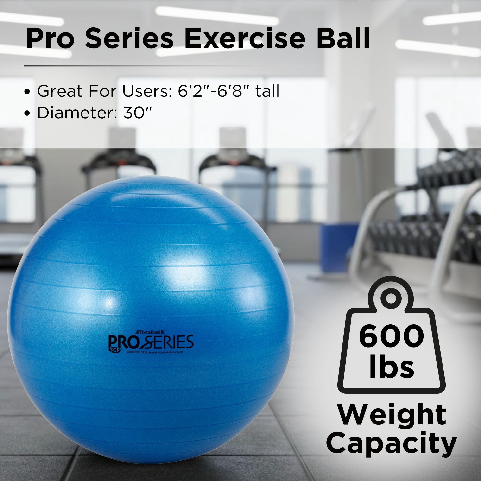 THERABAND Pro Series Stability Ball, 75 cm, Blue, 1 Pack