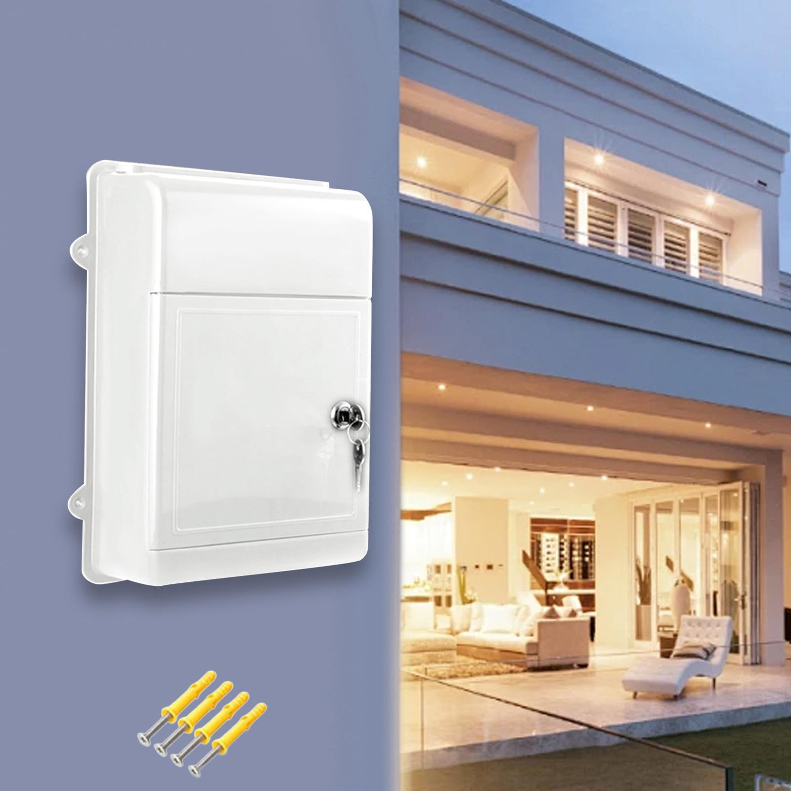 Baoblaze Wall Mount Mailbox Back Hollow Letter Box for Office Building Outdoor Street White