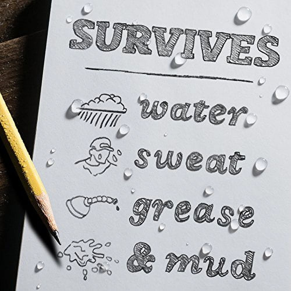 Rite In The Rain Weatherproof Top-Spiral Notebook, 4" x 6", Black Cover, Universal Pattern (No. 746-3), 3 Pack