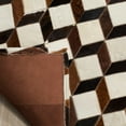 thumbnail image 3 of SAFAVIEH Studio Leather Comgan Geometric Area Rug, Brown/Ivory, 3' x 5', 3 of 5
