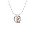 thumbnail image 2 of Delight Jewelry Rose Goldtone Crystal Initial - K - Hero Ring Charm Necklace, 18", 2 of 4