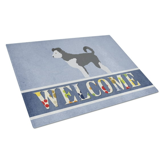 Caroline's Treasures Pumi Welcome Glass Cutting Board Large