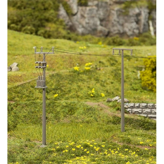 Faller HO Scale Scenery Accessory Kit Utility/Electric Poles 4-Pack/Accessories